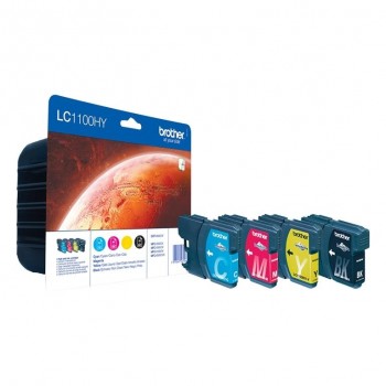 TINTA BROTHER LC1100HY PACK 4 COLORES XL