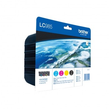 TINTA BROTHER LC985 PACK 4 COLORES