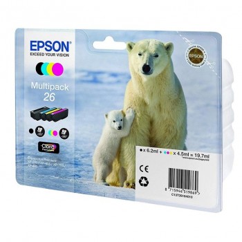 TINTA EPSON T26164010 BLACK PACK 4 COLORES (T26)