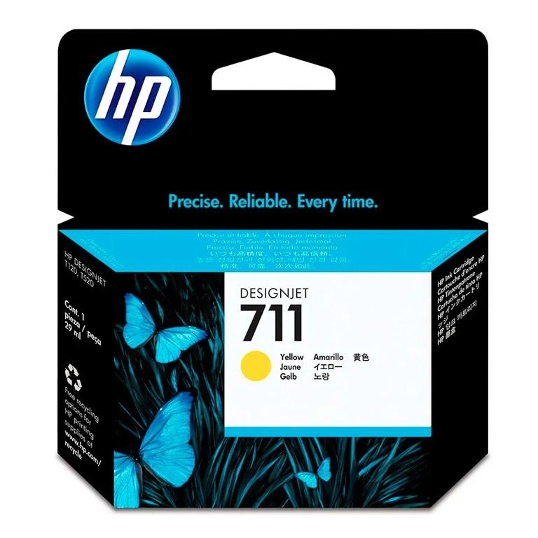 HP 711, CZ132A, Cartucho Tinta Amarillo