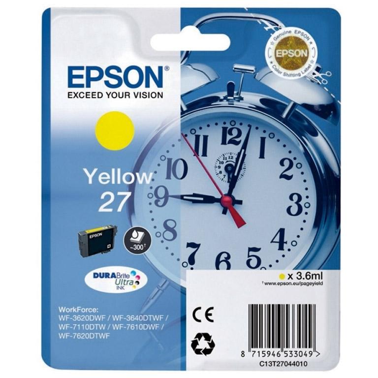 Epson 27XL, C13T27144012, Cartucho Tinta Amarillo, Alta capacidad