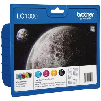 TINTA BROTHER LC1000VALBP PACK 4 COLORES