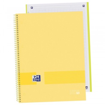 Cuaderno espiral A4+ 80 hojas 90 gr. 4 taladros tapa extradura cuadrícula 5x5 BANANA European 1 Oxfo