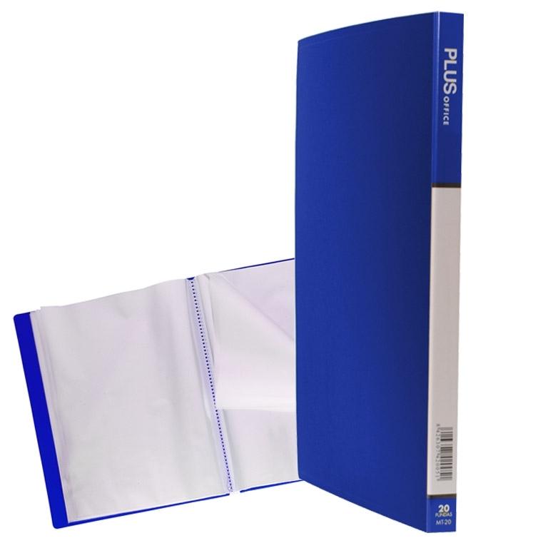Plus Office Carpeta Fundas A4 Flexible 20 Fundas Azul