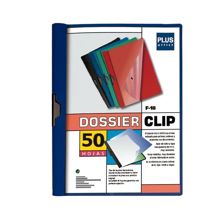 Plus Office Dossier F-18 Pinza Metálica 50 Hojas Azul