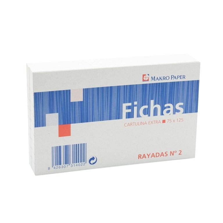 Plus Office Fichas Rayadas 75x125 mm Nº2 100 Hojas