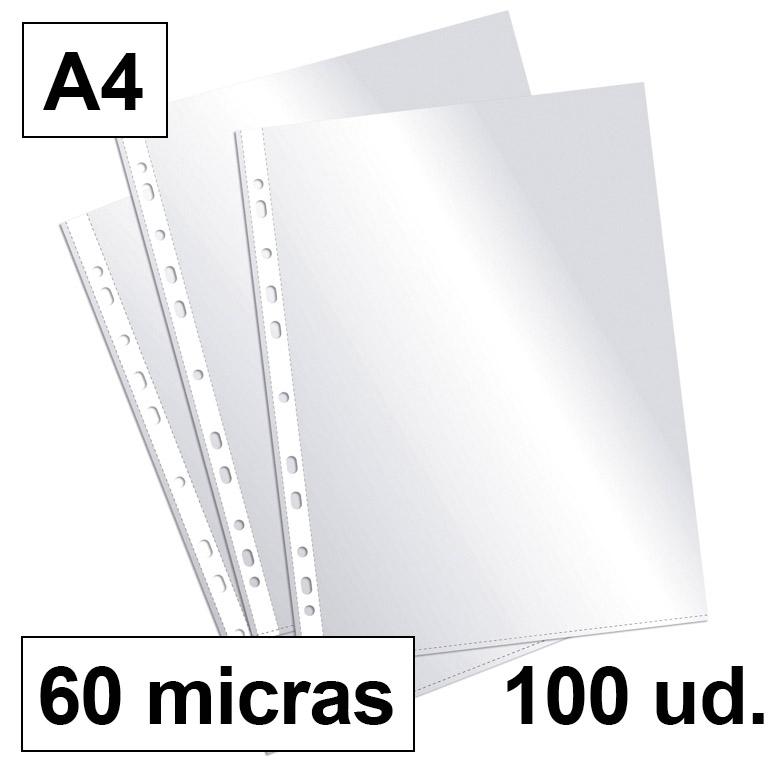 Plus Office Funda Multitaladro A4 Polipropileno 60 Micras Cristal (100 Ud.)