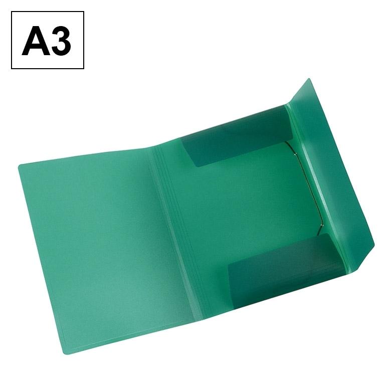 Plus Office Carpeta A3 Pp Gomas Y Solapas Verde