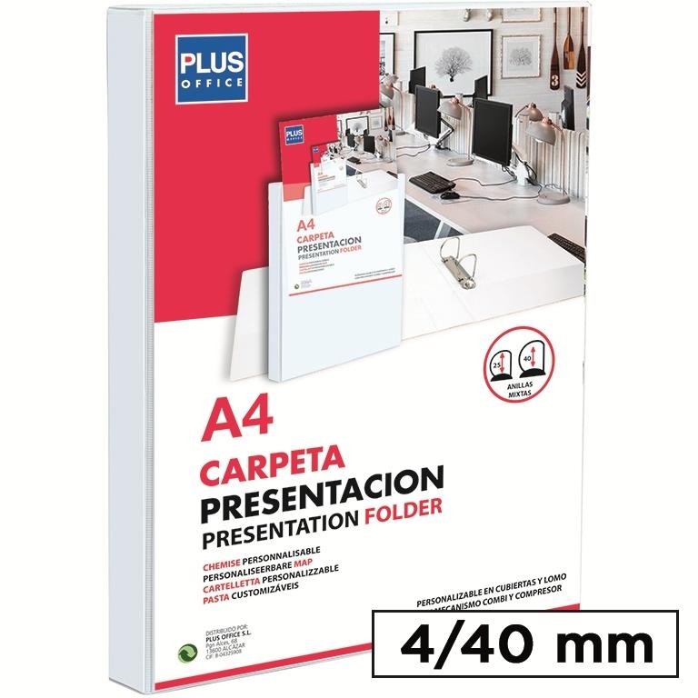 Plus Office Carpeta Canguro Rígida 4 Anillas 40mm