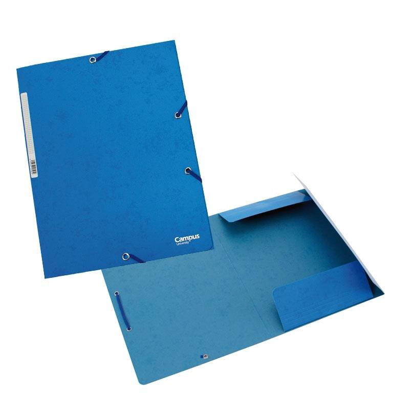 Campus University Carpeta Cartón A4+ Gomas y Solapas Azul