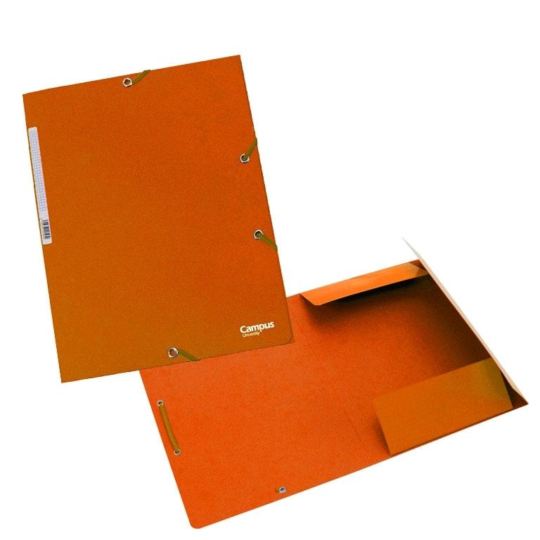 Campus University Carpeta Cartón A4+ Gomas y Solapas Naranja