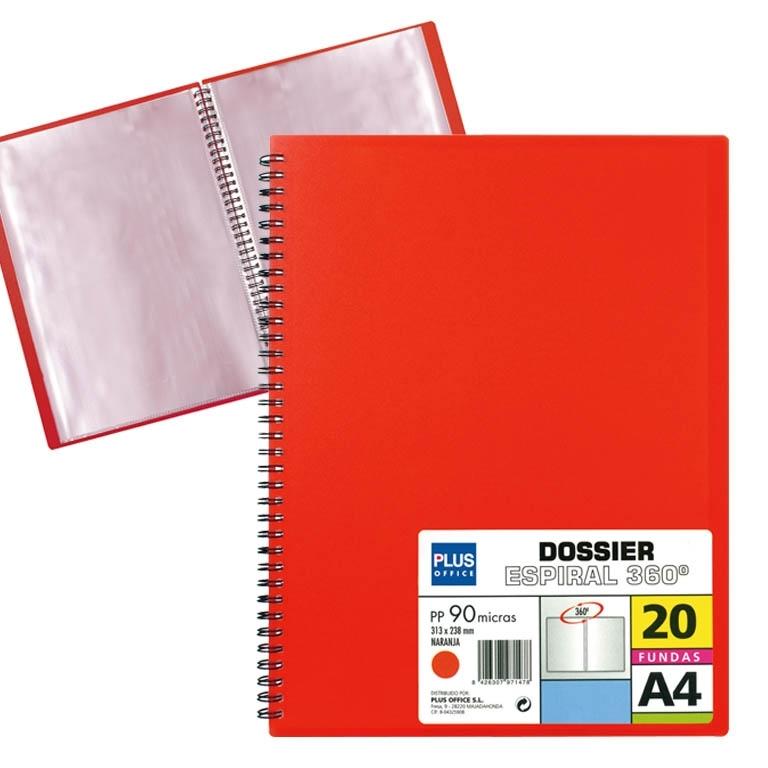 Plus Office Carpeta Fundas Espiral A4 20 Fundas Rojo