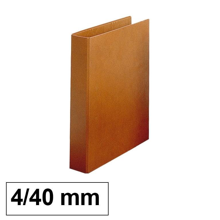 Karman Carpeta Cartón Forrado Folio Natural 4 Anillas 40mm Lomo 4cm Cuero