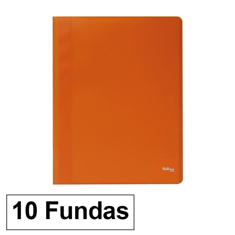 Plus Office Carpeta Fundas A4 Flexible Polipropileno 10 Fundas Naranja