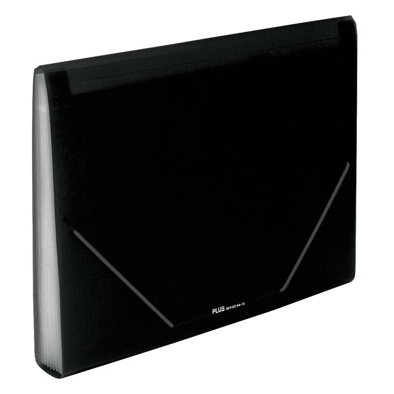 Plus Office Carpeta Clasificadora A4 Polipropileno 12 Divisiones Negro