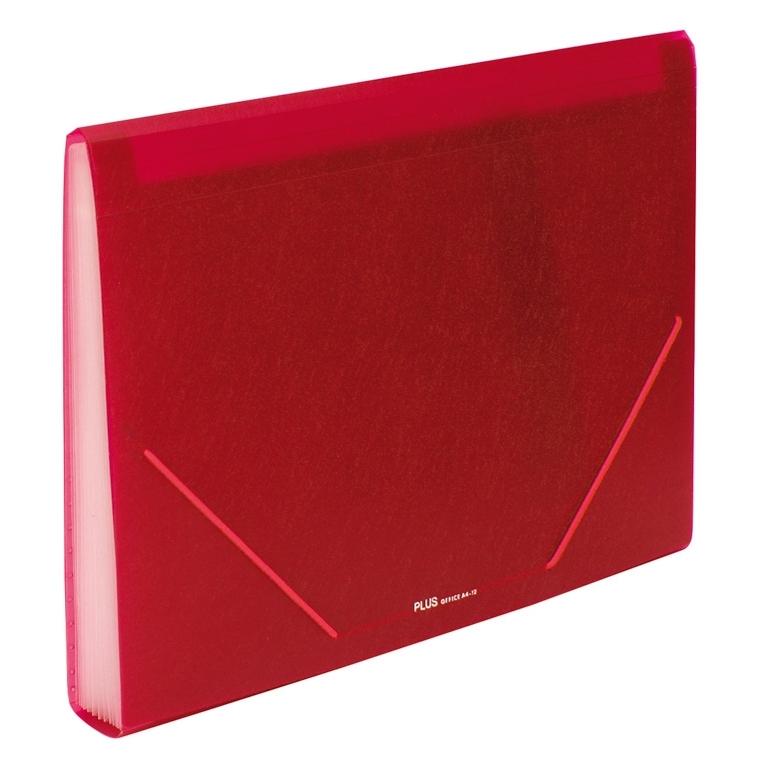 Plus Office Carpeta Clasificadora A4 Polipropileno 12 Divisiones Rojo