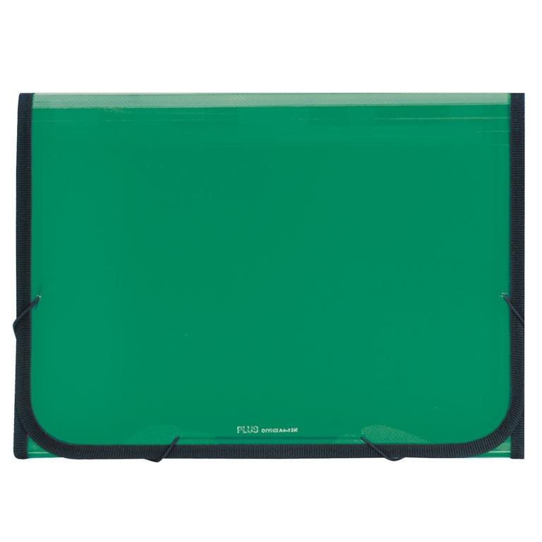 Clasificador Plus Pp Con Gomas 12 Div. Verde Traslucido