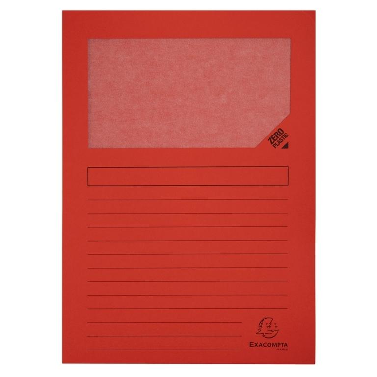 Exacompta Subcarpetas A4 Ventana Rojo