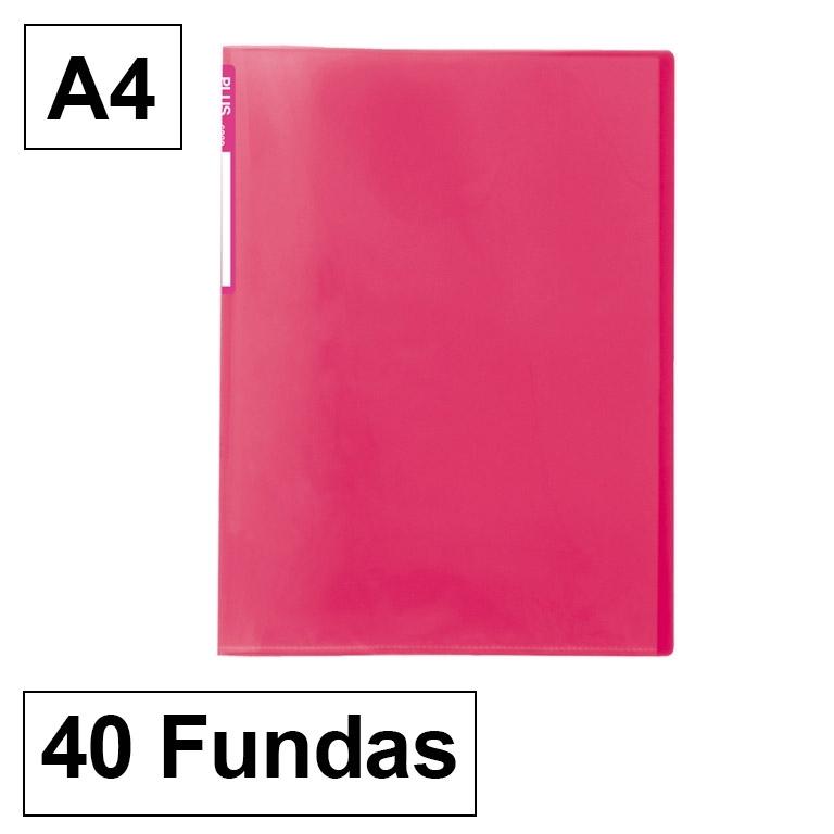 Das Carpeta Fundas Plus A4 40F Tras.Rosa