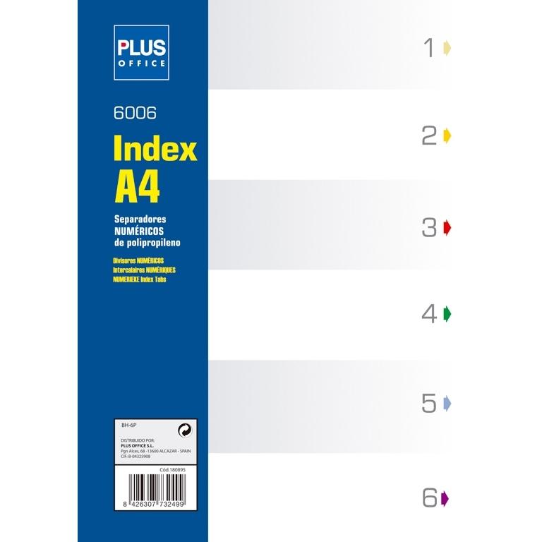 Separadores Plus A4 Pp Numerico 6Pest