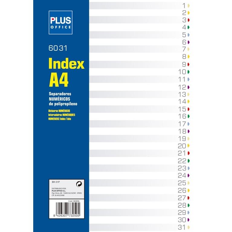 Separadores Plus A4 Pp Numerico 31Pes