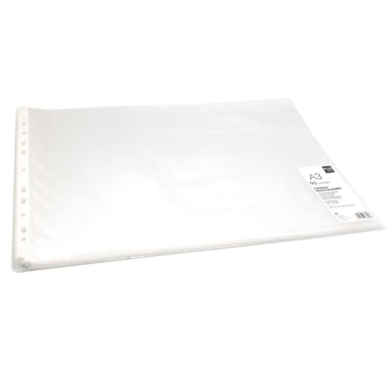 Plus Office Funda Multitaladro A3 Polipropileno 90 Micras Cristal (25 Ud.)