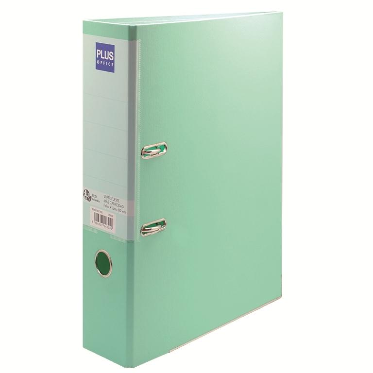 Plus Office Archivador Folio Lomo 80 mm Verde Pastel