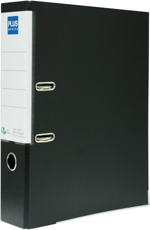 Plus Office Archivador Folio Lomo 80 mm Negro