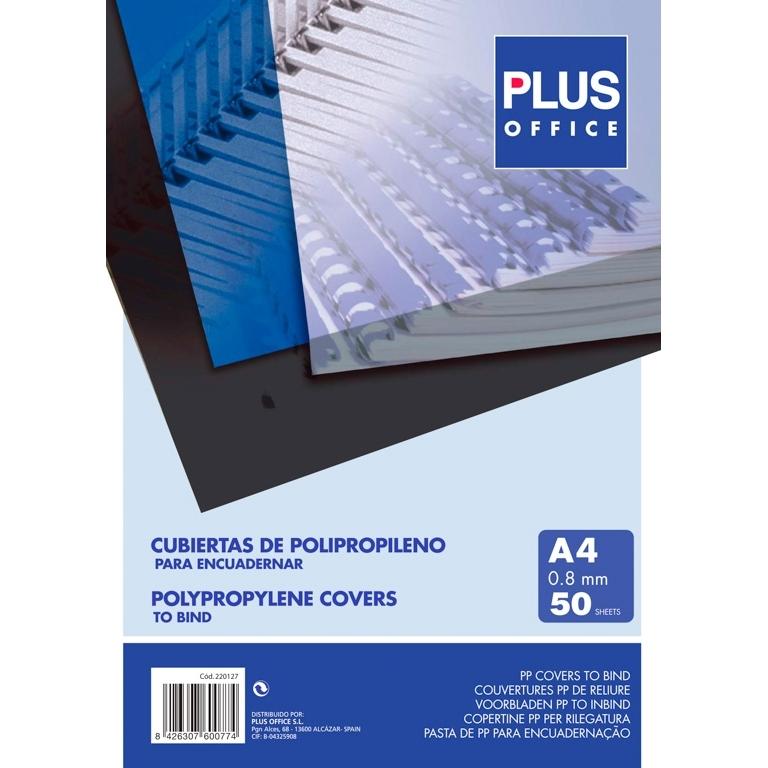 Plus Office Cubierta Encuadernar Polipropileno A4 800 Micras Transparente (50 ud.)