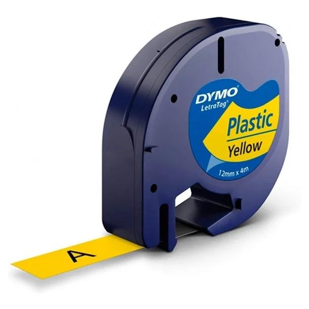 Dymo LetraTag Cinta Etiquetas 12mmx4m Negro/Amarillo