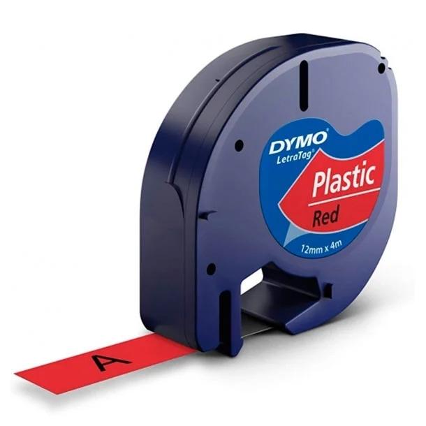 Dymo LetraTag Cinta Etiquetas 12mmx4m Negro/Rojo