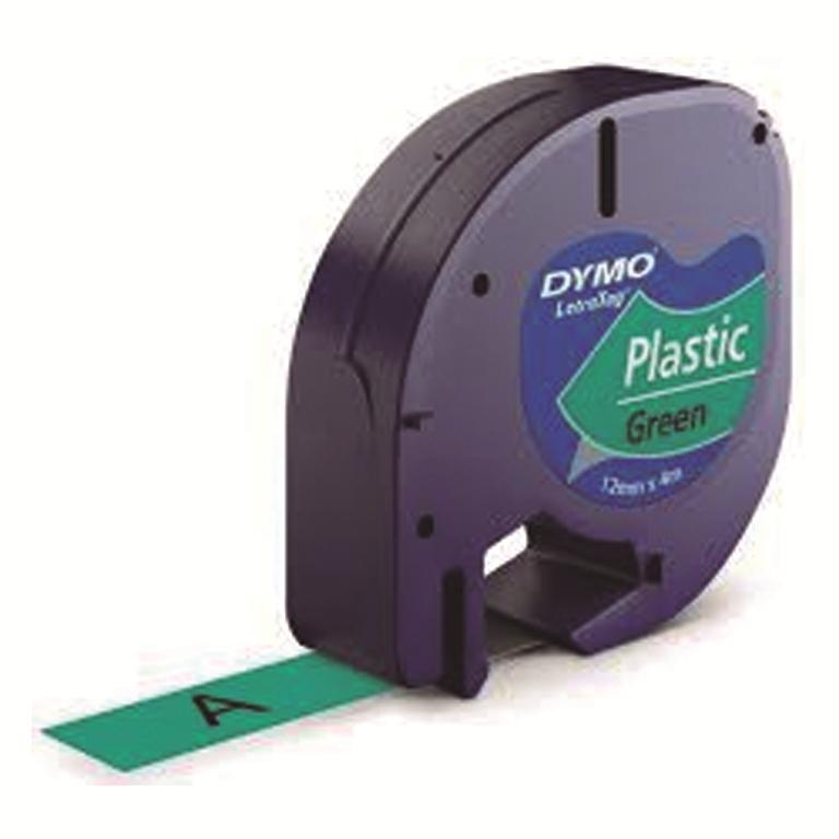 Dymo LetraTag Cinta Etiquetas 12mmx4m Negro/Verde