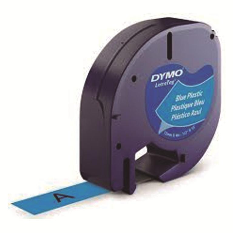 Dymo LetraTag Cinta Etiquetas 12mmx4m Negro/Azul