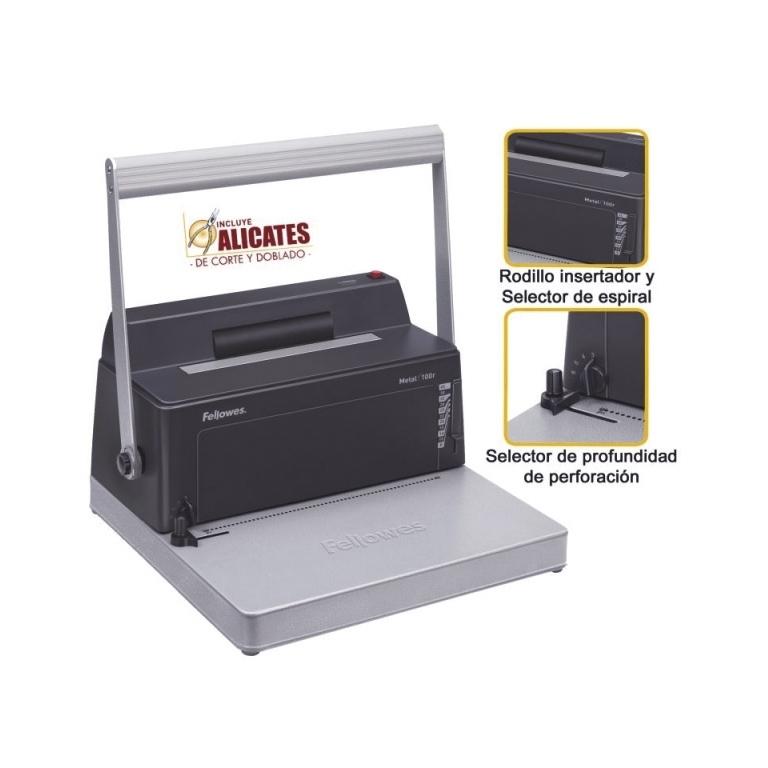 Fellowes Ecuadernadora Espiral Manual Metal 100R