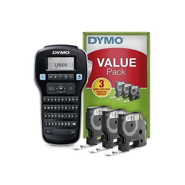 Dymo LabelManager 160 Rotuladora + 3 Cintas D1 12mm Negro/Blanco