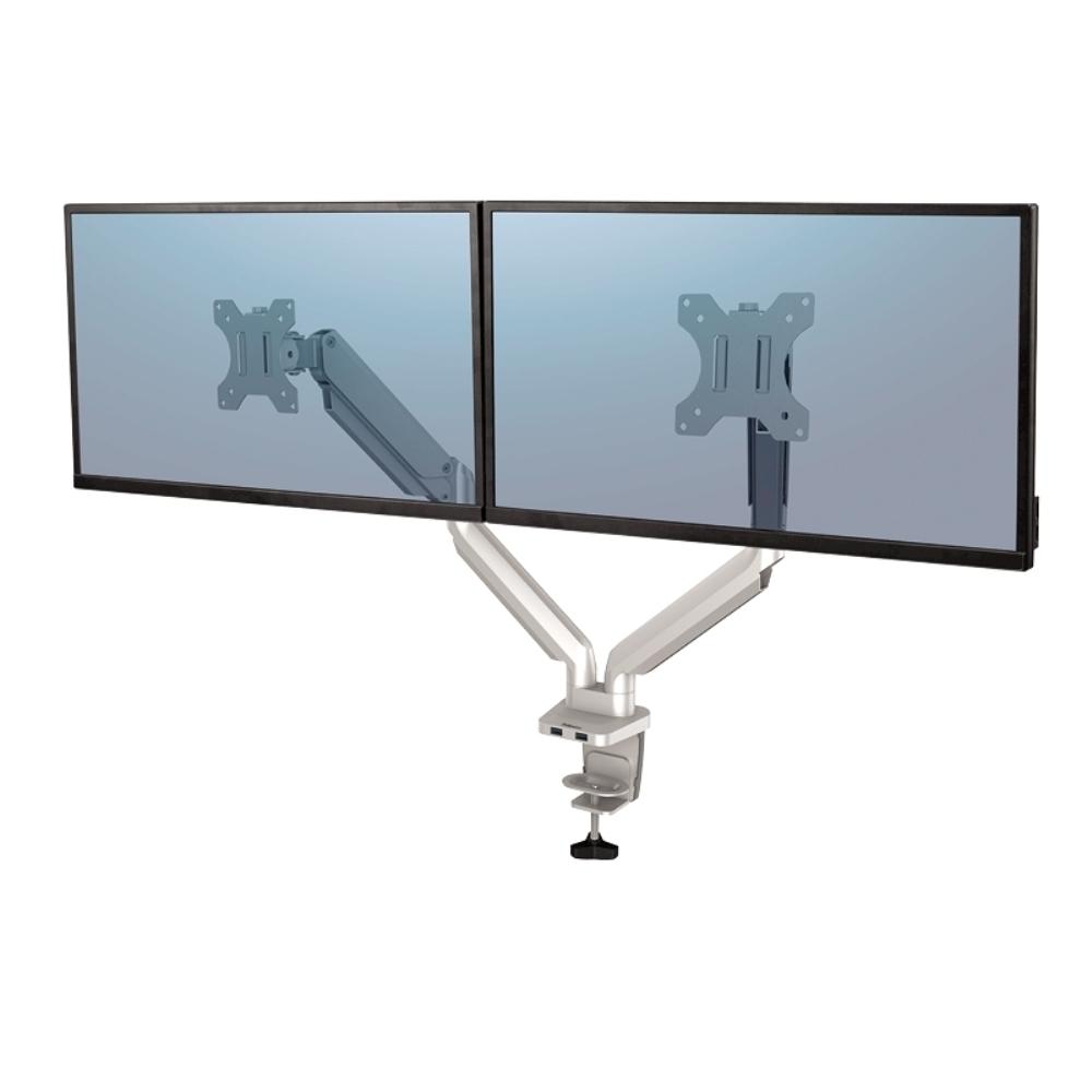 Fellowes Brazo Para Monitor Doble Platinum Series Plata