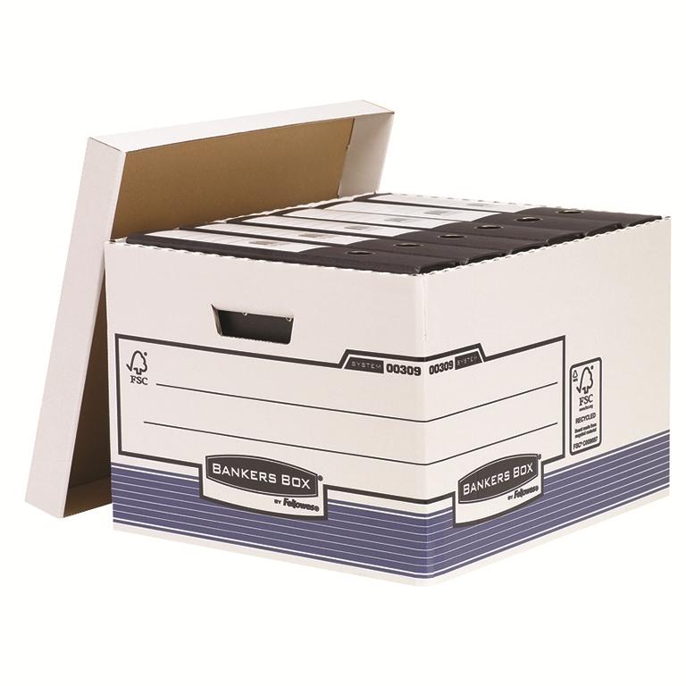 Fellowes Bankers Box System Contenedor Archivos Automático Folio Azul/Blanco
