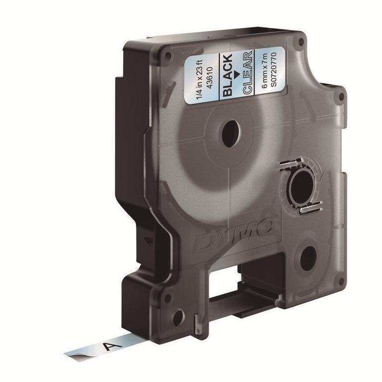 Dymo D1 Cinta Etiquetas 6mmx7m Negro/Transparente