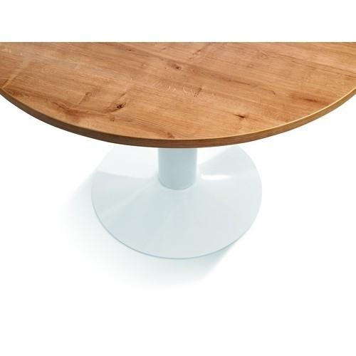 Mesa reunión 220x100 cm. pies columna blanca  y tablero roble serie Meeting Rocada
