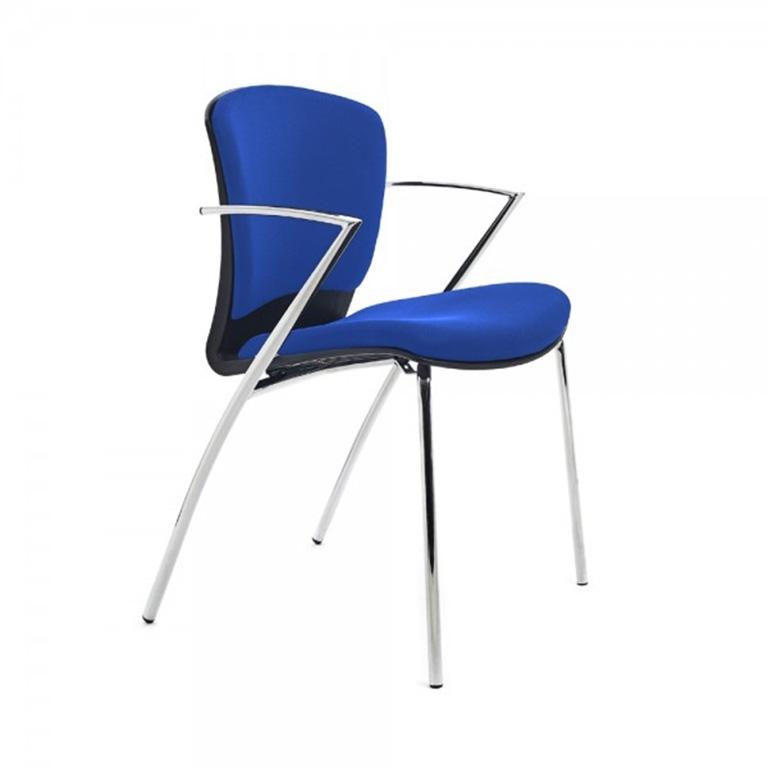 Rocada Silla Confidente Tapizada Tela Azul Rd966