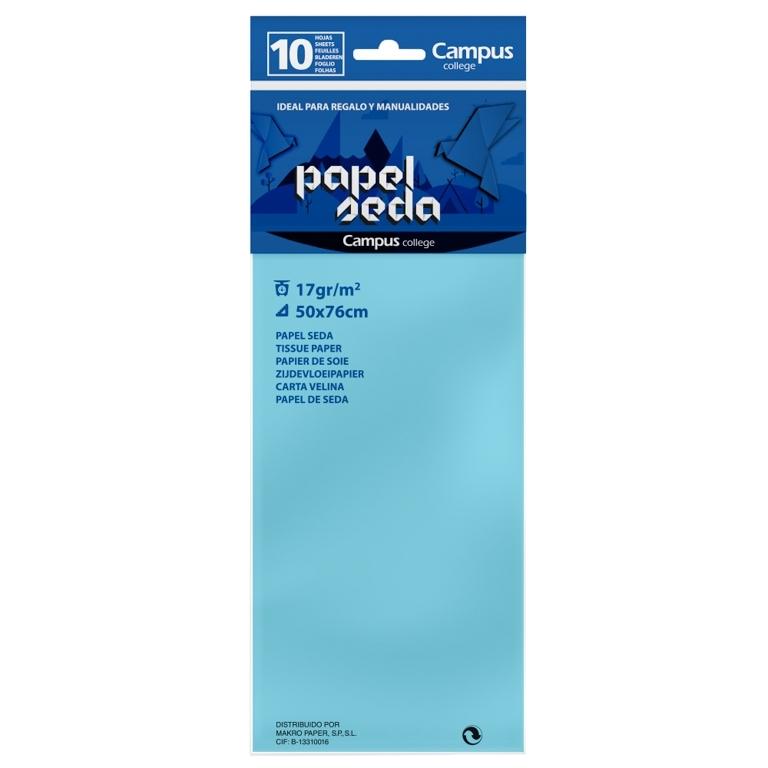 Campus Papel Seda College 50X76 Cm Azul Celeste /10 Hojas