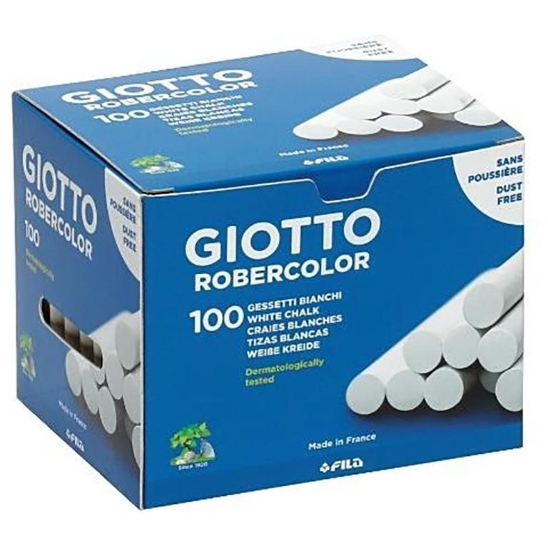 Tiza blanca redonda 100 un. Robercolor Giotto