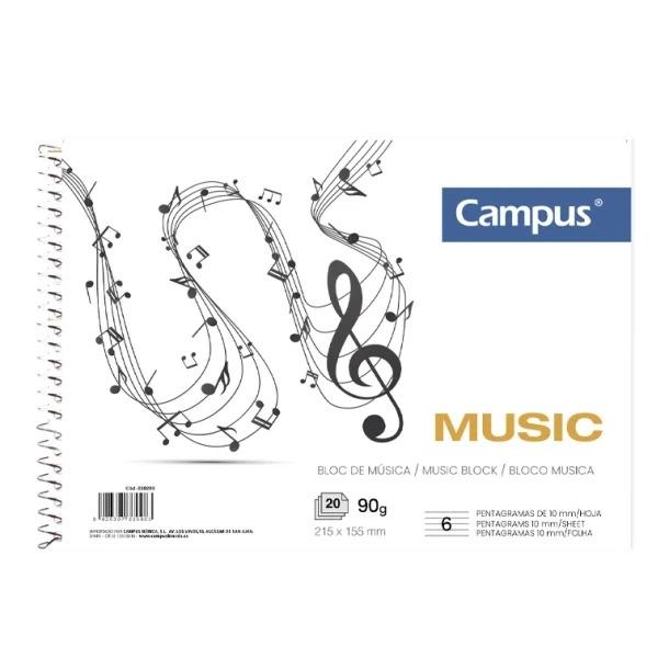 Campus Cuaderno Musica A5 20 Hojas Pentagrama