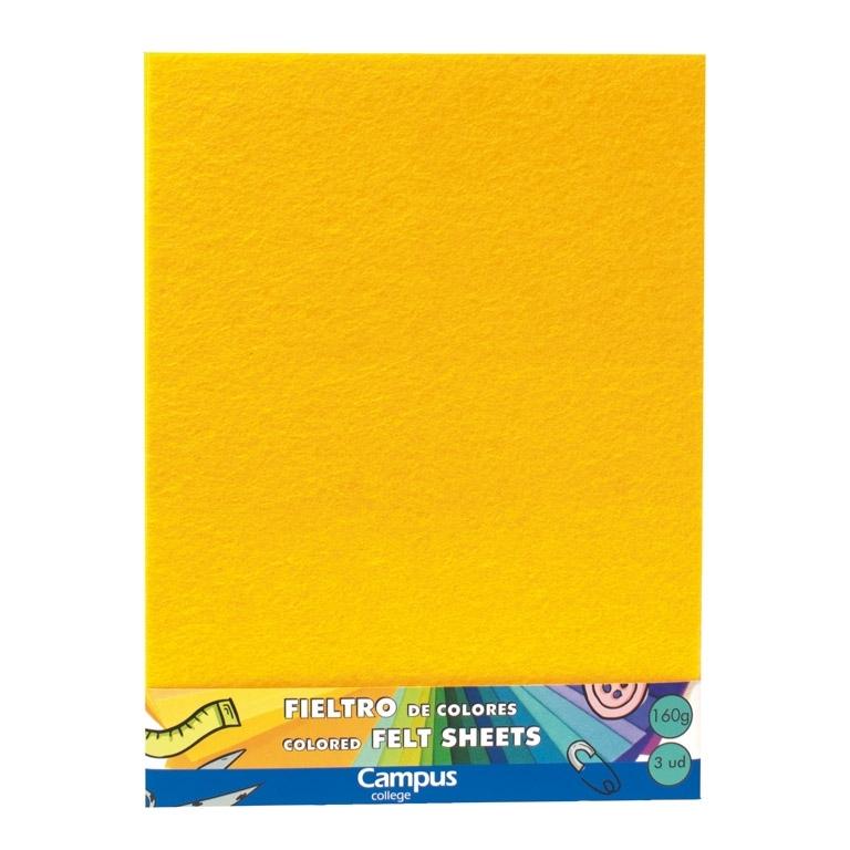 Campus Fieltro 23X30,5 160G Amarillo/3Ud