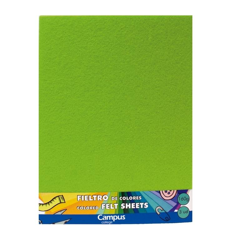 Campus Fieltro 23X30,5 160G V.Cla/3Ud