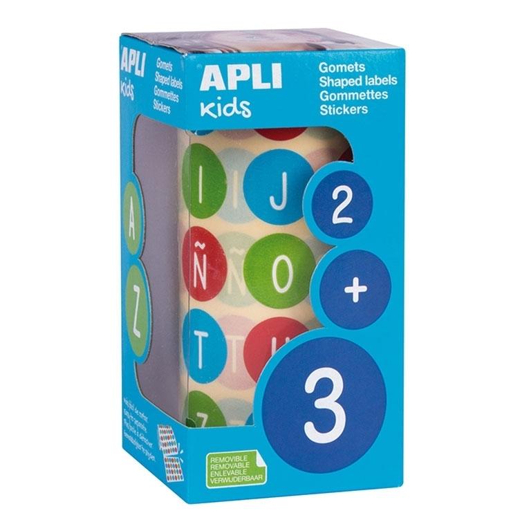 Apli Rollo Gomets Redondos Abecedario Multicolor 20 mm