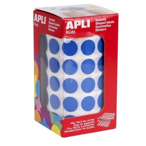 Apli Rollo Gomets Redondos 15 mm Azul