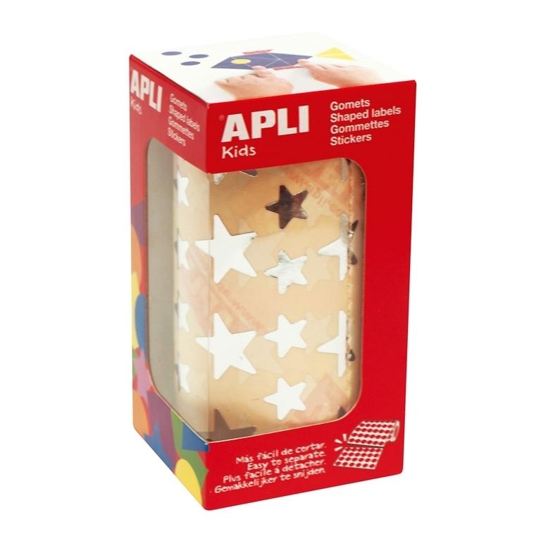 Apli Rollo Gomets Estrellas 12,5 mm/19,5 mm Plata
