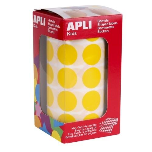 Apli Rollo Gomets Redondos 20 mm Amarillo