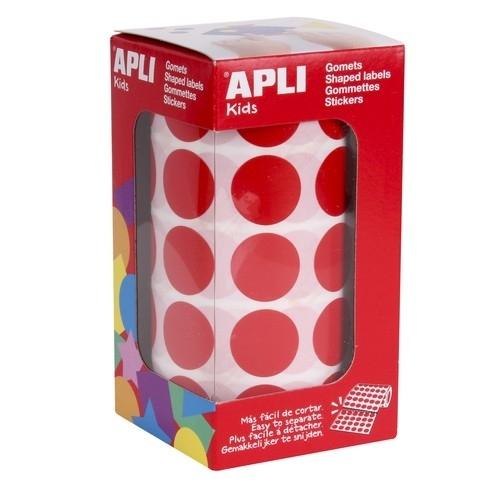 Apli Rollo Gomets Redondos 20 mm Rojo